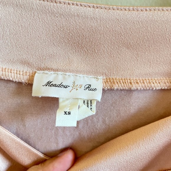 Anthropologie Meadow Rue Allyson Peach Textured Square Neck Blouse Size XS - Picture 4 of 8